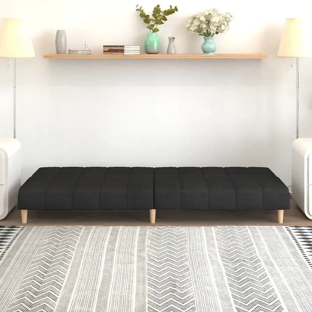 Divano letto | Sof¨¤ letto | Letto singolo a 2 Posti Nero in Tessuto
