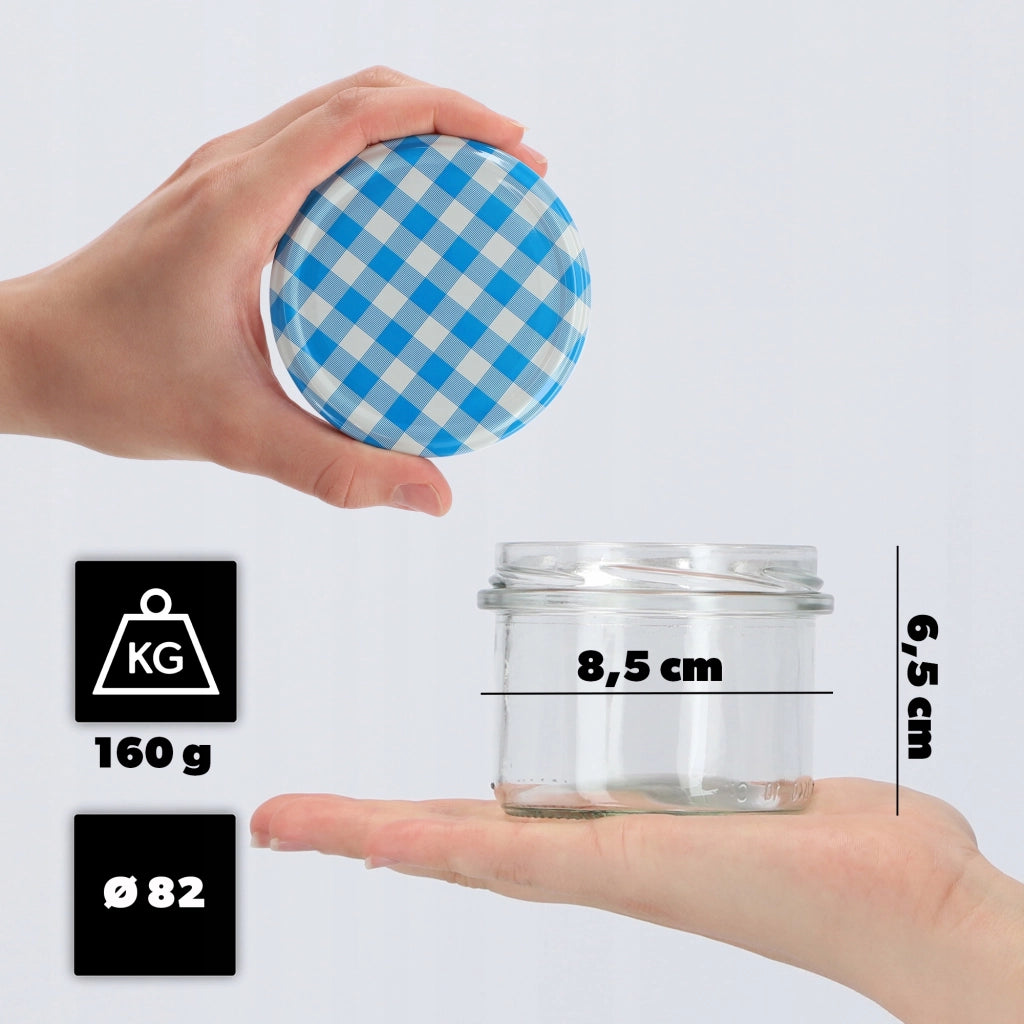 KADAX Tartu vasetti per conserva 235ml 10pz 82mm + coperchio "Blue Lattice"