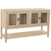Credenza in legno beige con 4 ante 150x40x90h cm
