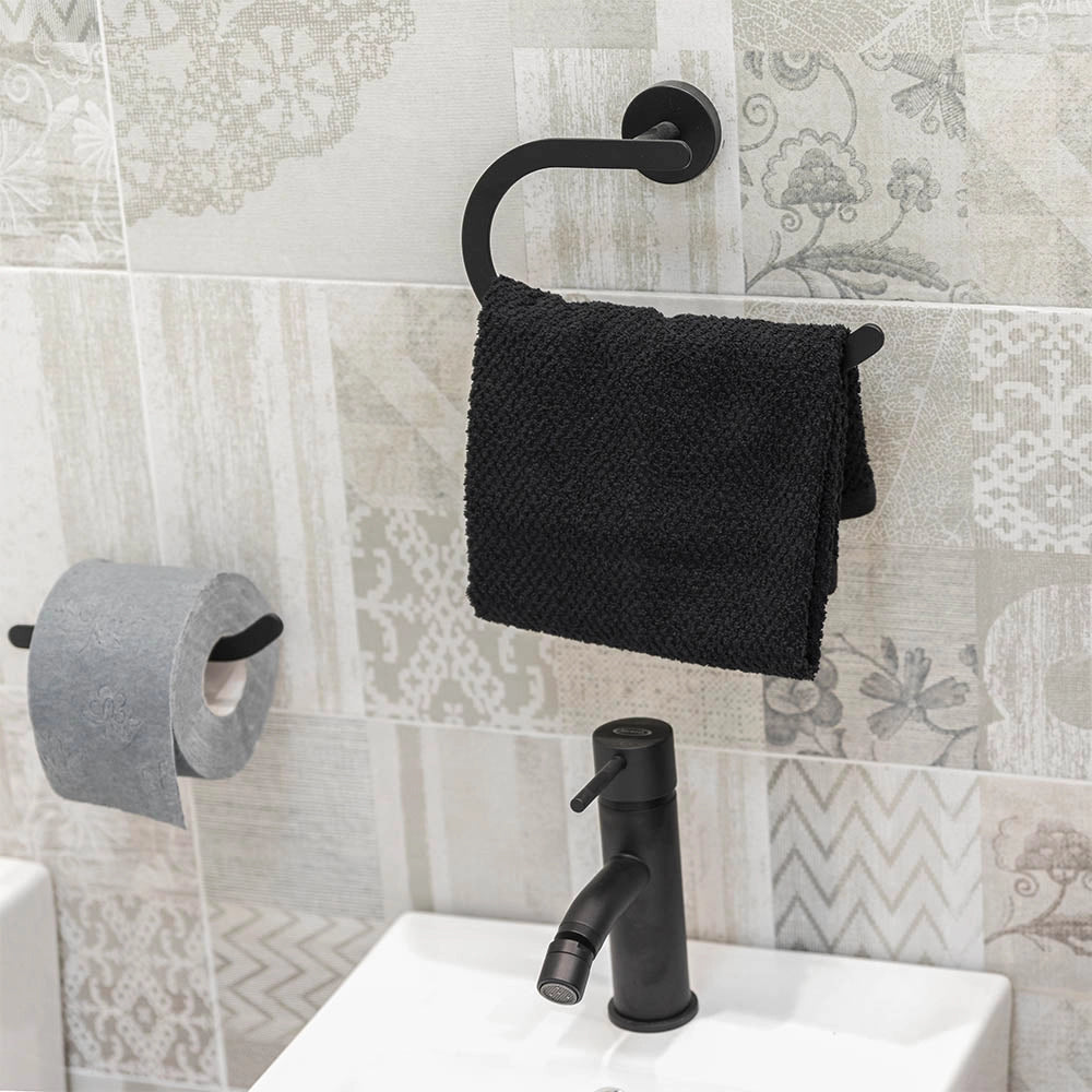 Asciugamani ospite per bagno 100% cotone nero 40x60 cm