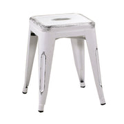 Sgabello ferro bristol bianco antico cm 39x39h45