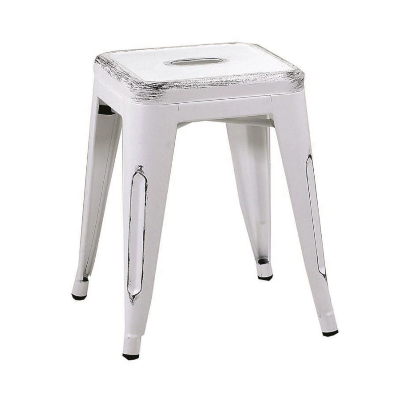 Sgabello ferro bristol bianco antico cm 39x39h45