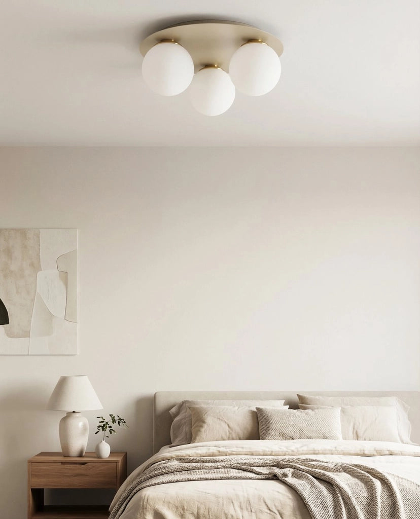 Lampada da soffitto SOLAR 3xE14 vetro beige Emibig