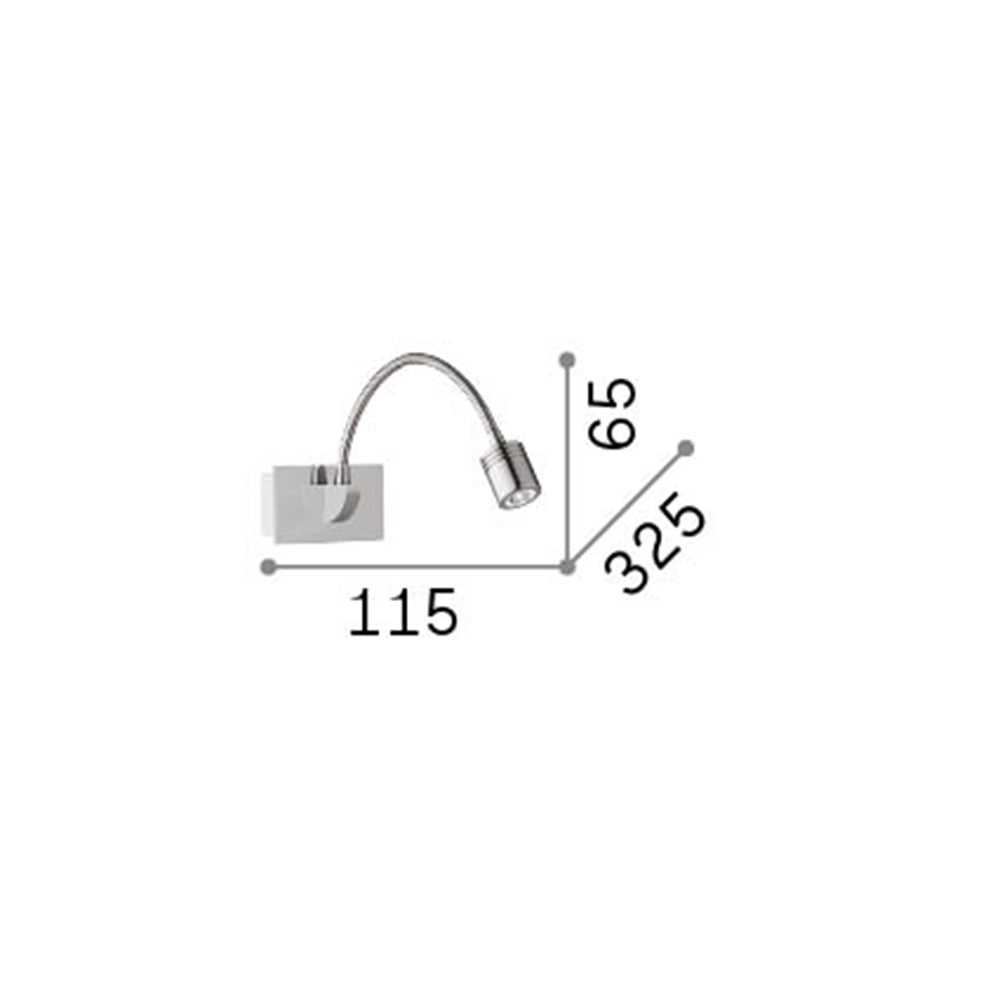Applique Moderna Dynamo Metallo Cromo Flessibile Led 3W 4000K