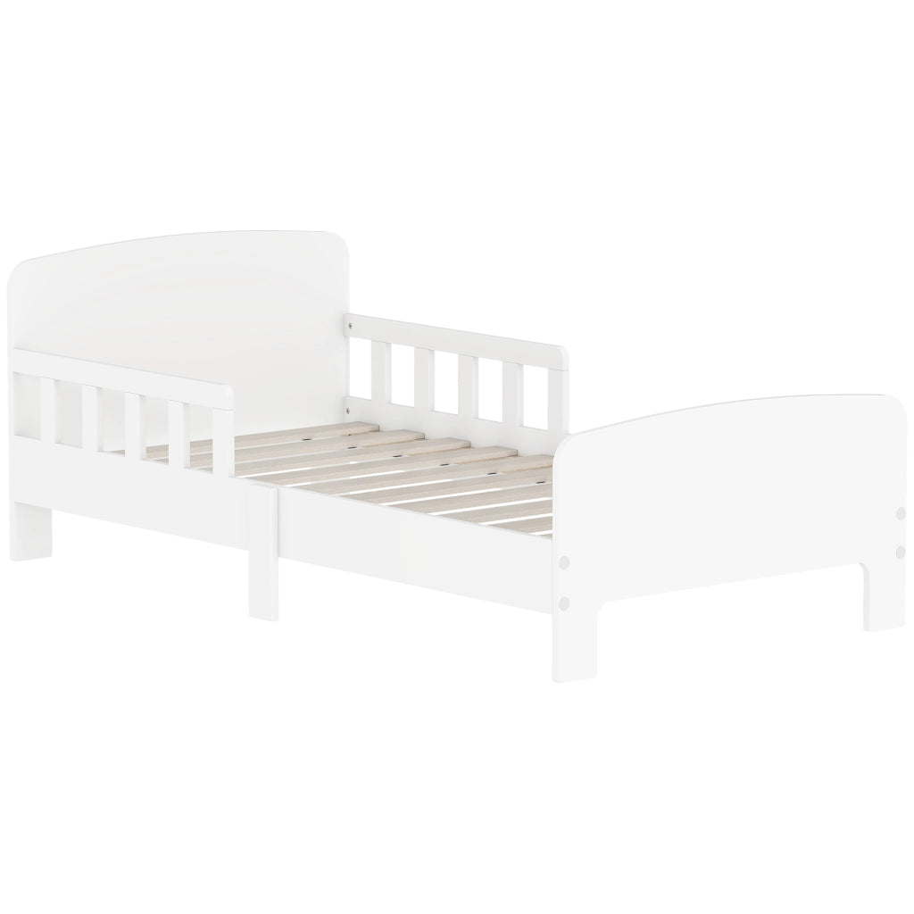 Letto singolo per bambini con barriera anticaduta e rete a doghe ¨C Xylo ¨C Bianco 70x140 cm