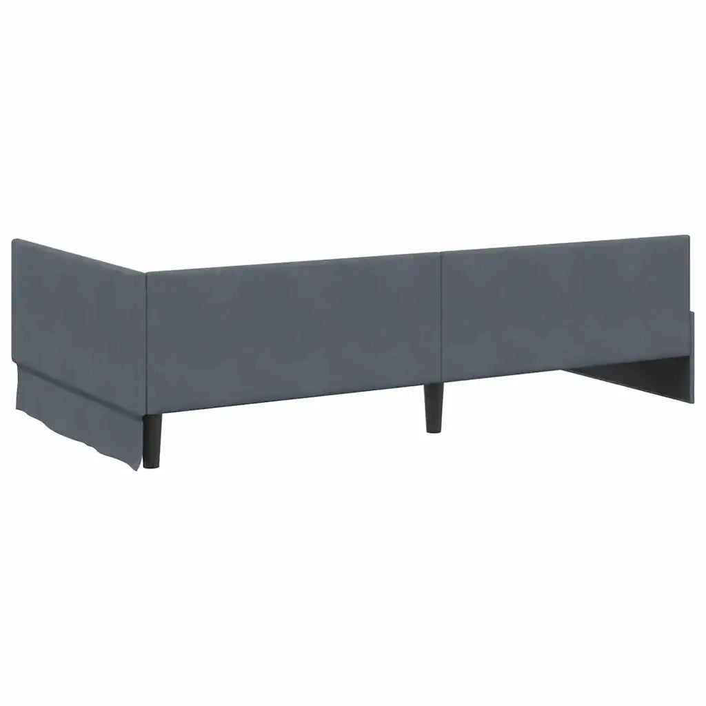 Cornice del letto ad angolo Grigio scuro 80 cm x 200 cm Velluto 42016062