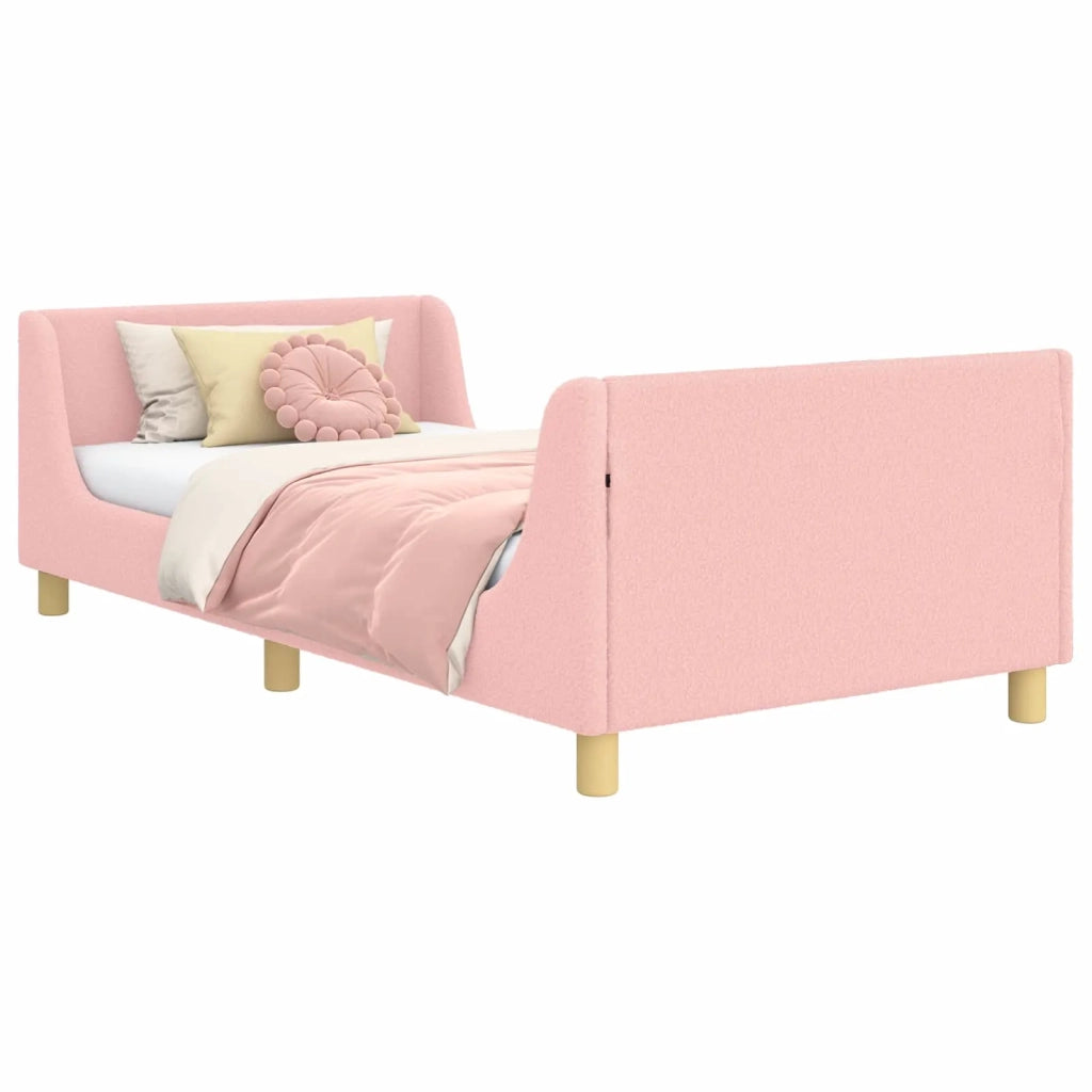 Struttura letto bambini con testata-Giroletto per bambini Rosa 90 x 200 cm Boucl¨¦ 483580