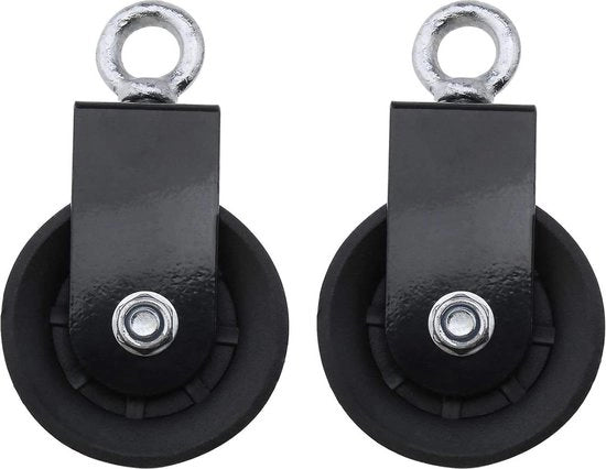 Blocchi di Rotazione a Giroscopio - 2x 90mm - Con Montaggio Flessibile - Rotazione 360 Gradi - Ruota di Trazione - Per Apparecchiature di Palestra DIY per l'Uso in Casa.