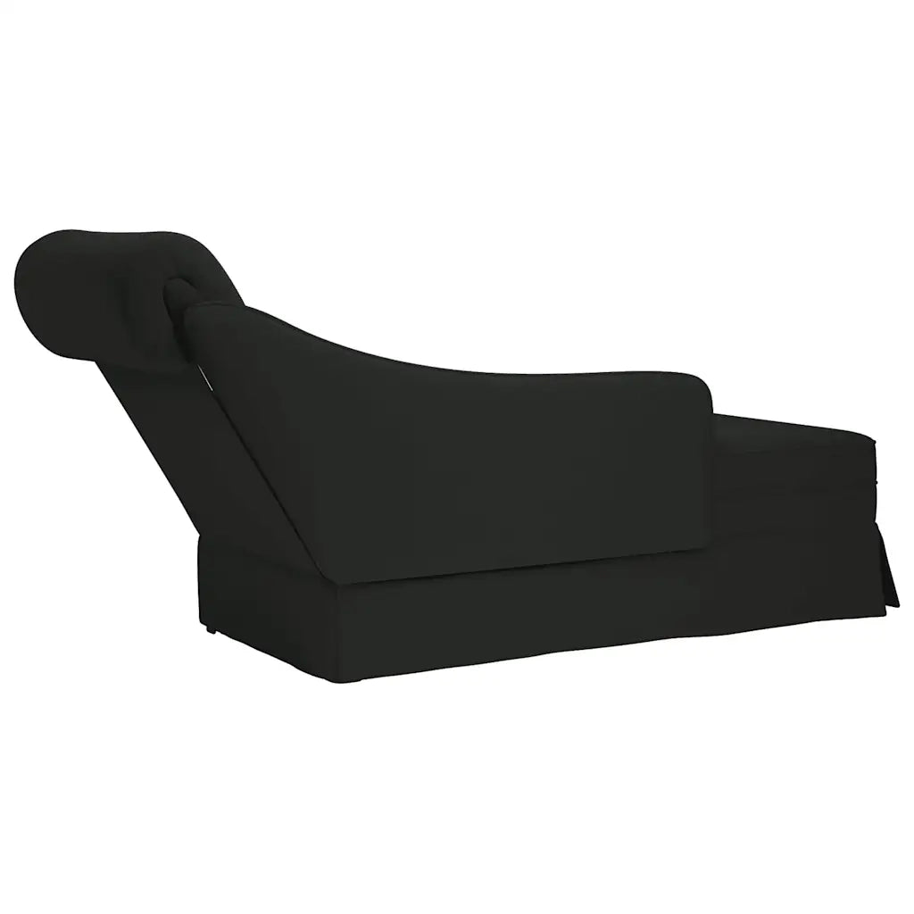 Sdraio con Capezzale e Bracciolo Destro in Velluto Nero 4009787