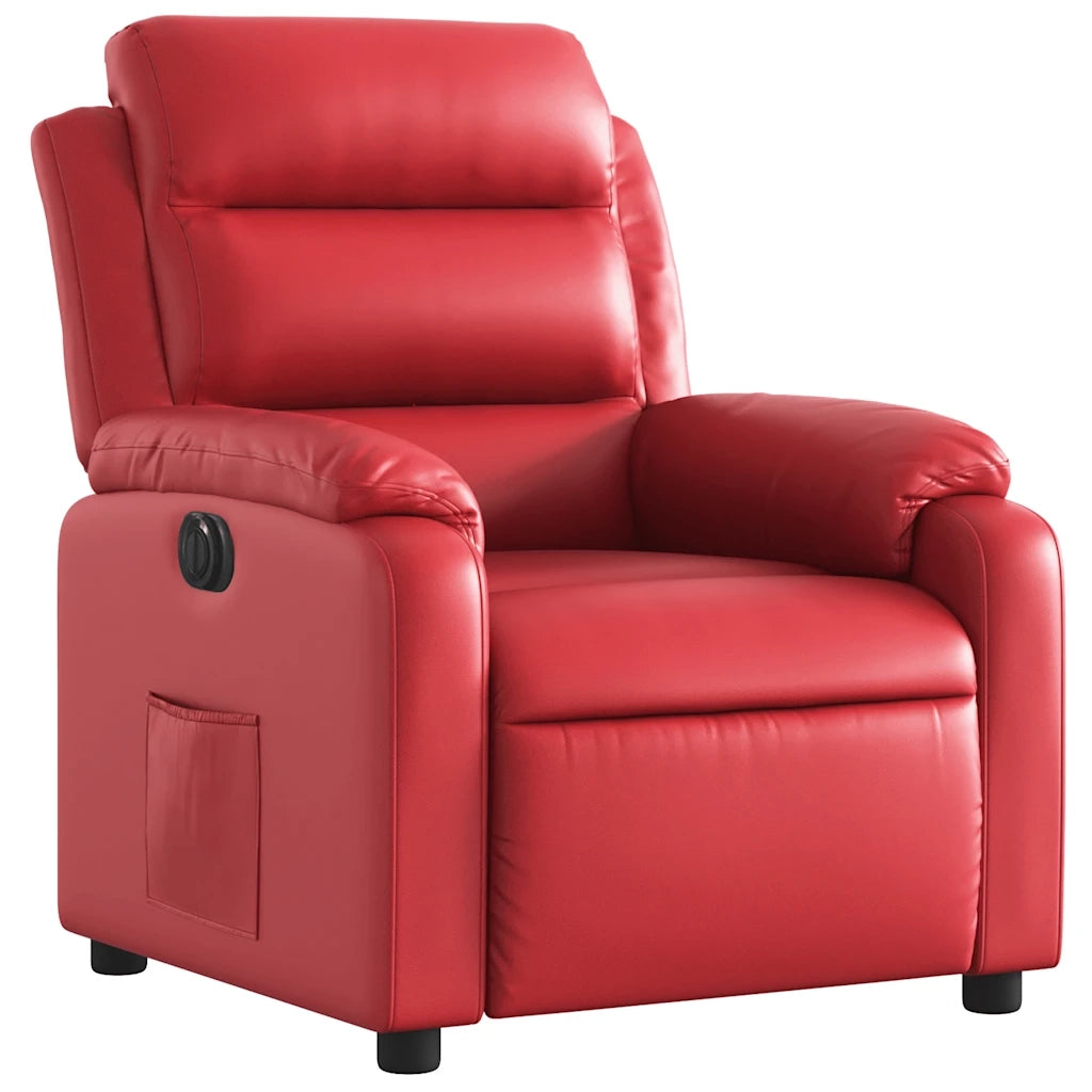 Poltrona Reclinabile Elettrica Rossa in Similpelle 3205033