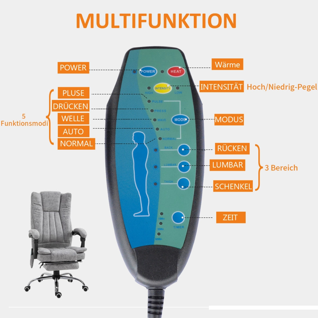 Sedia da ufficio ergonomica con schienale regolabile e braccioli ¨C Minimal ¨C Grigio
