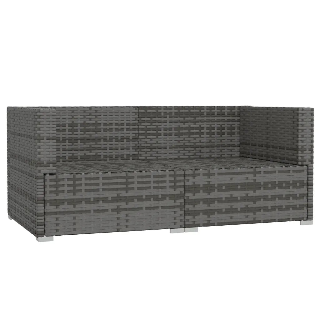 Divano a 2 Posti con Cuscini in Polyrattan Grigio 317509