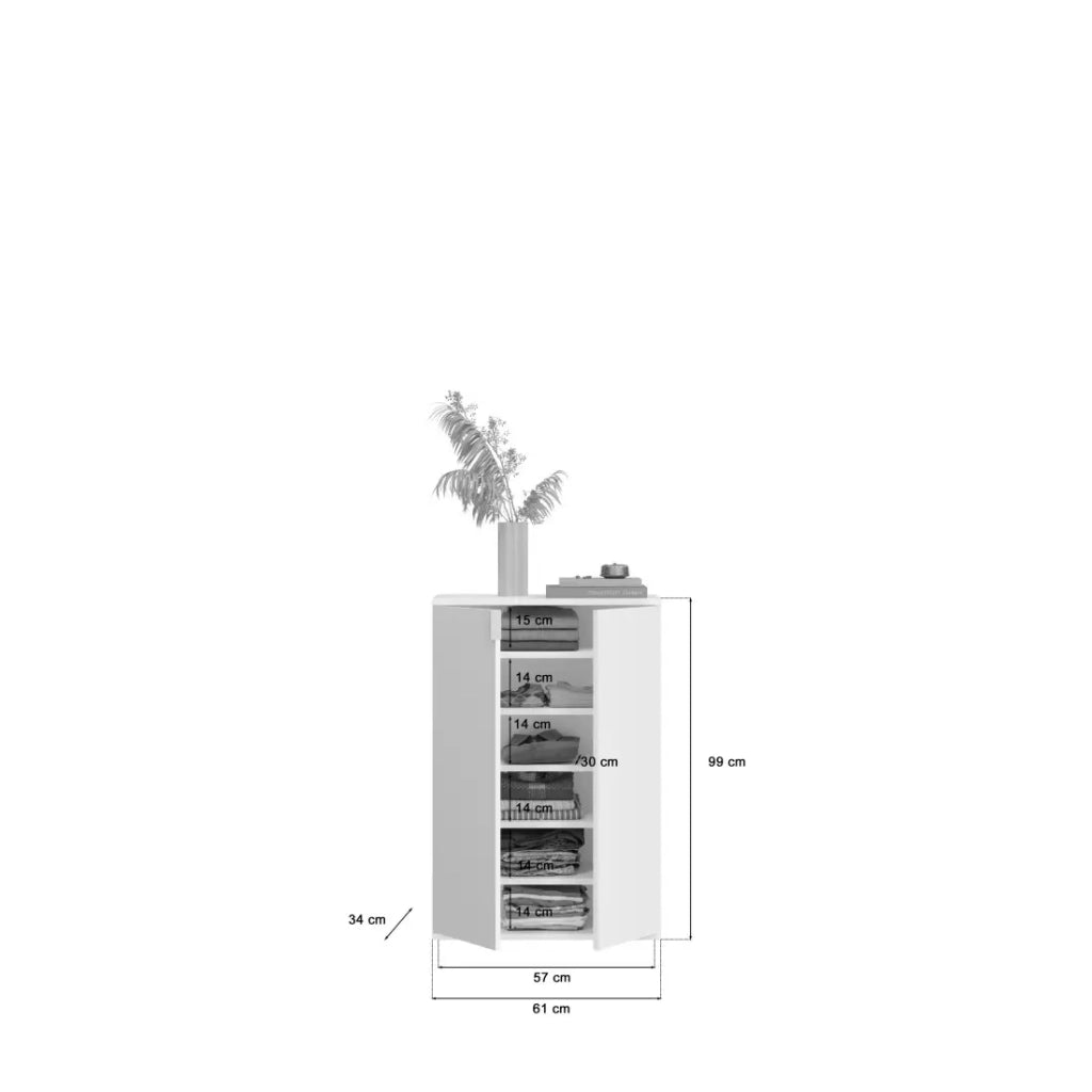 Buffet BODITE – 5 porte – Bianco laccato – Eleganza e massima capacità di stoccaggio