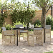 Set da Pranzo per Giardino 5 pcs Beige