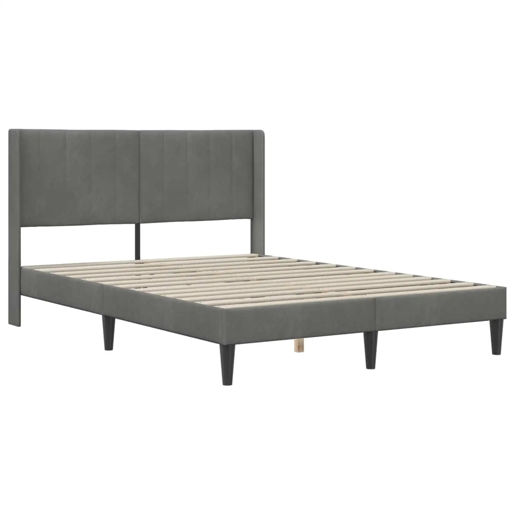 Struttura del letto-Giroletto Grigio Scuro 120 x 190 cm Velluto 706929