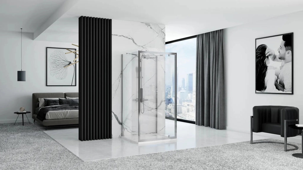 Cabina Doccia A Parete Rea Rapid Swing Chrome 120x90