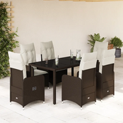 Set Bistrò da Giardino 7 pz con Cuscini in Polyrattan Marrone 3277068