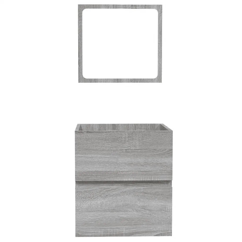 Mobile da Bagno con Specchio Grigio Sonoma in Legno Multistrato 820473