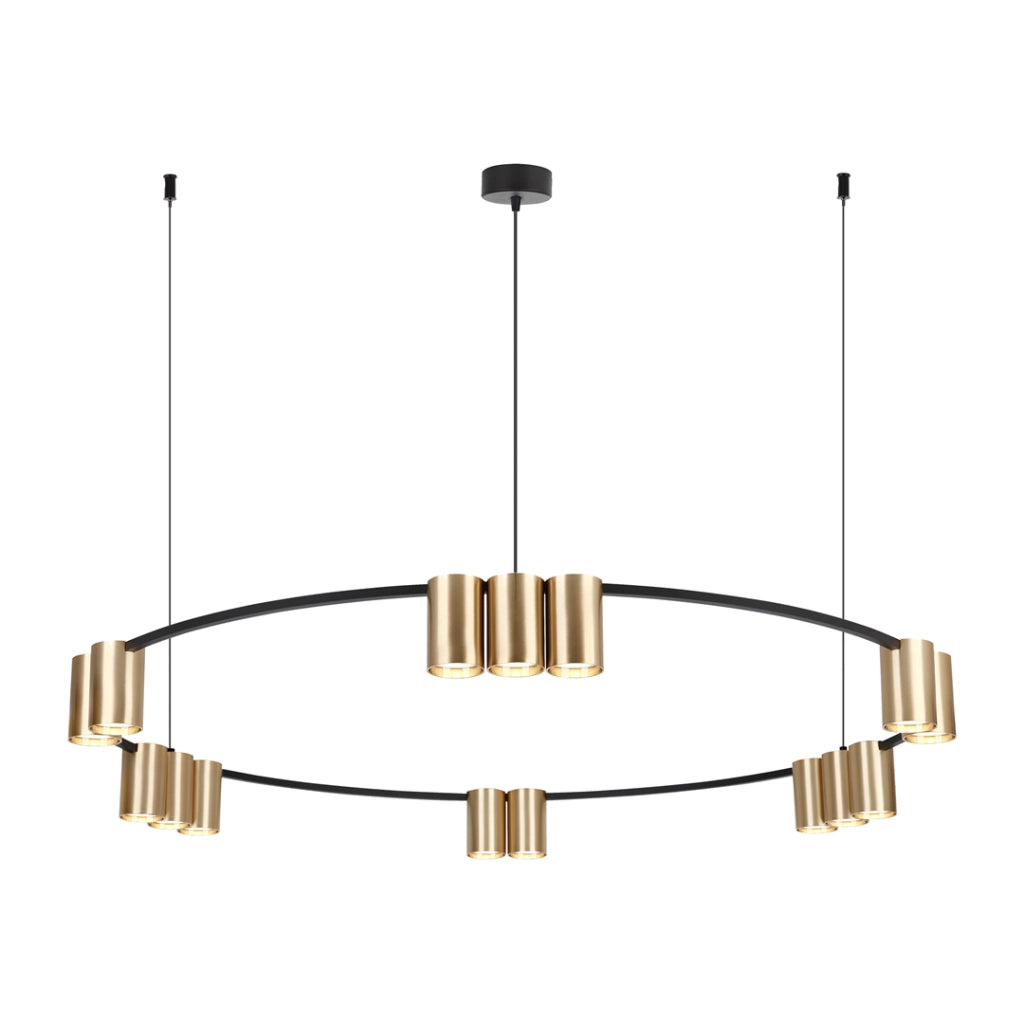 Lampada a sospensione Milagro Genesis Ø100 oro/nero 15xGU10