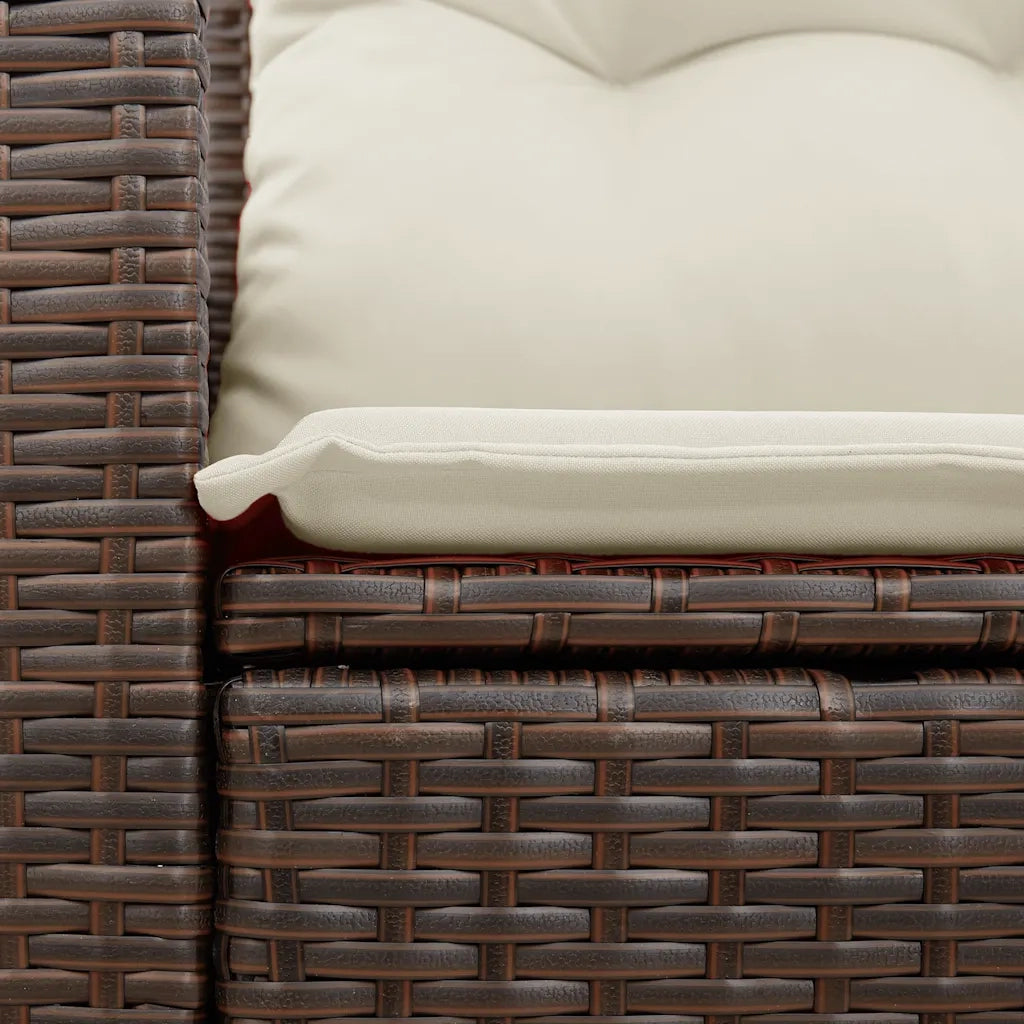 Divano da Giardino a 2 Posti con Cuscini in Polyrattan Marrone 366222