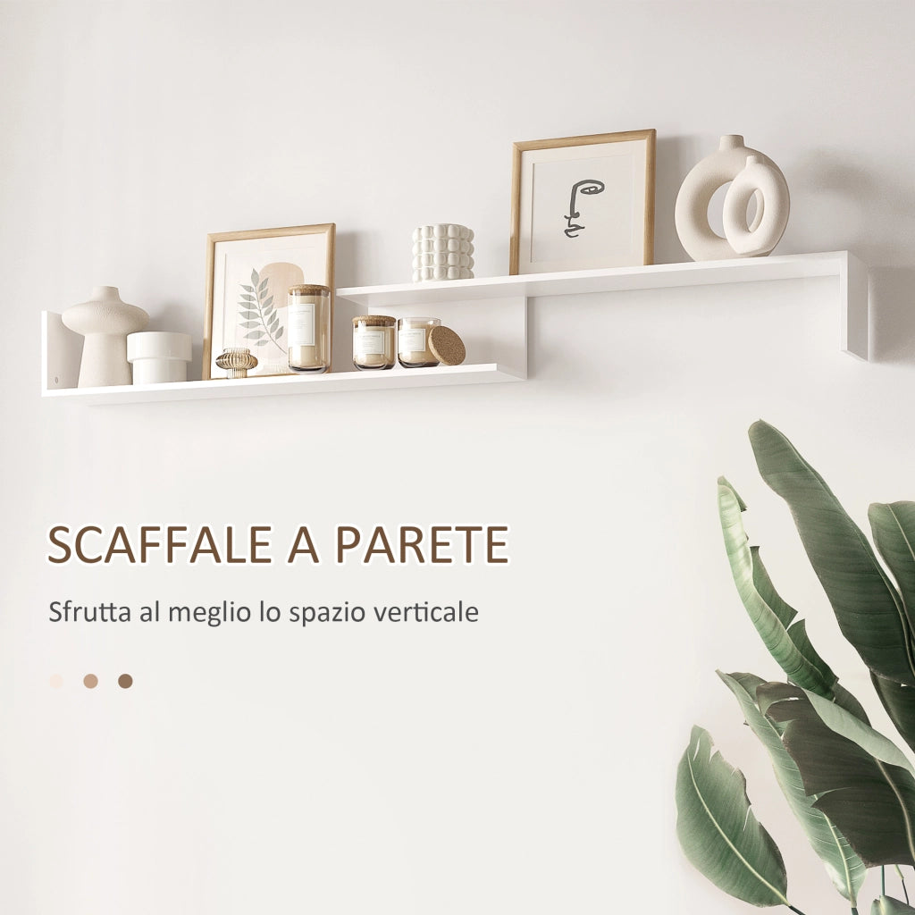 Mobile TV con Ripiani Aperti e Armadietto Chiuso ¨C Minimal ¨C Truciolato Bianco e Marrone