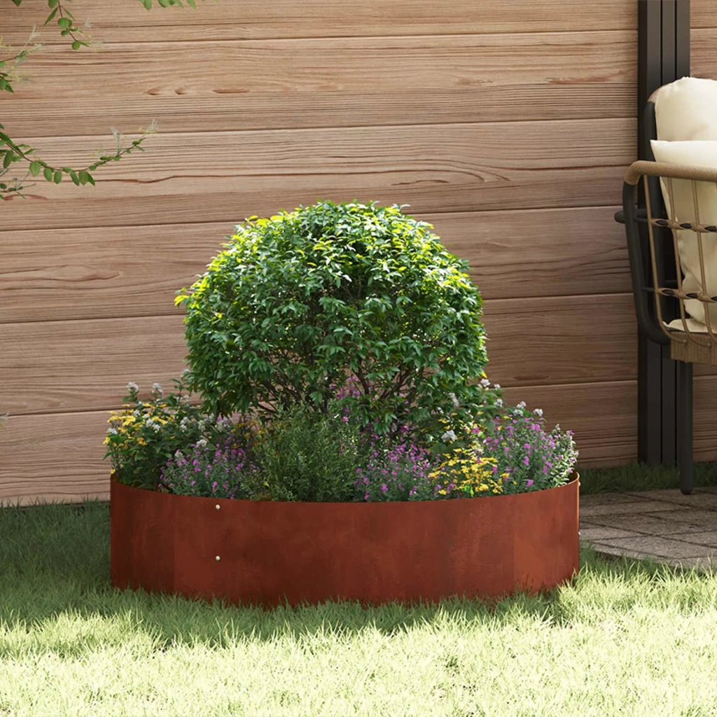 Anello per vaso-Supporto per Vaso Marrone 80 x 80 x 20 cm Acciaio CorTen