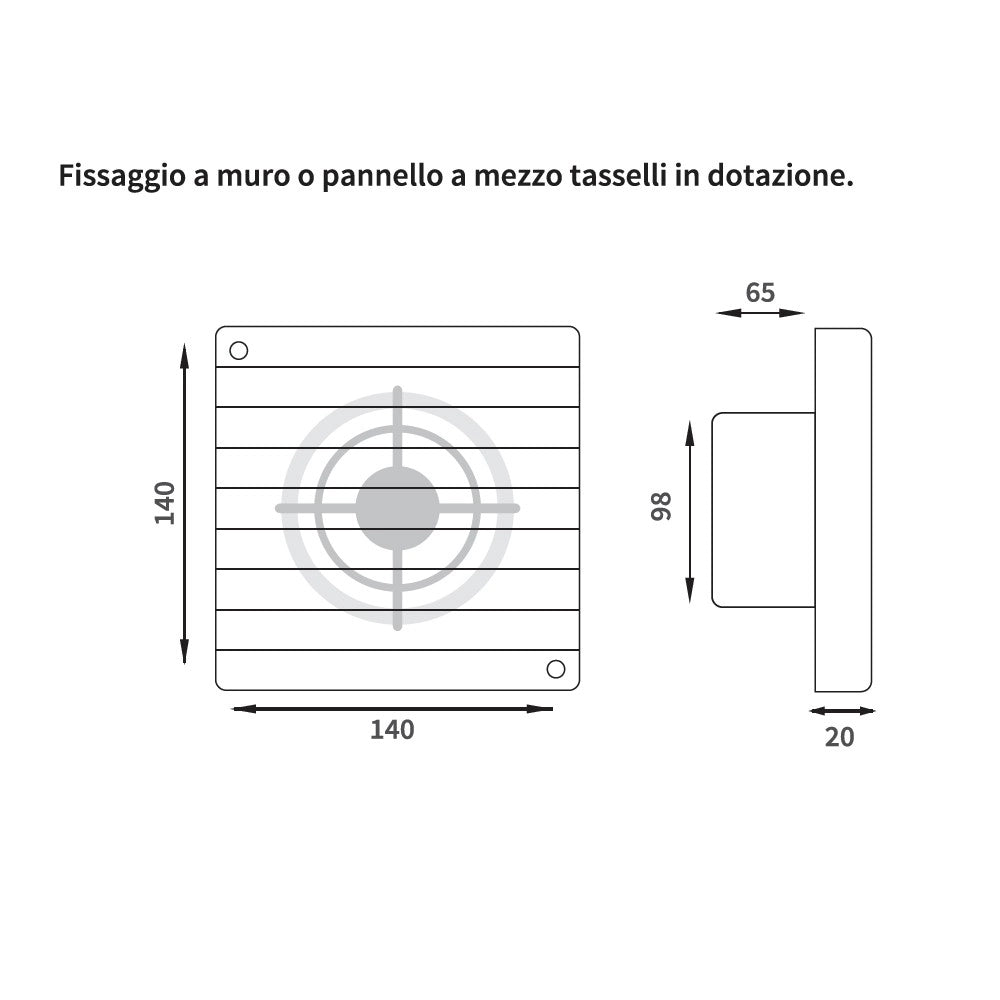 Aspiratore assiale da parete 100
