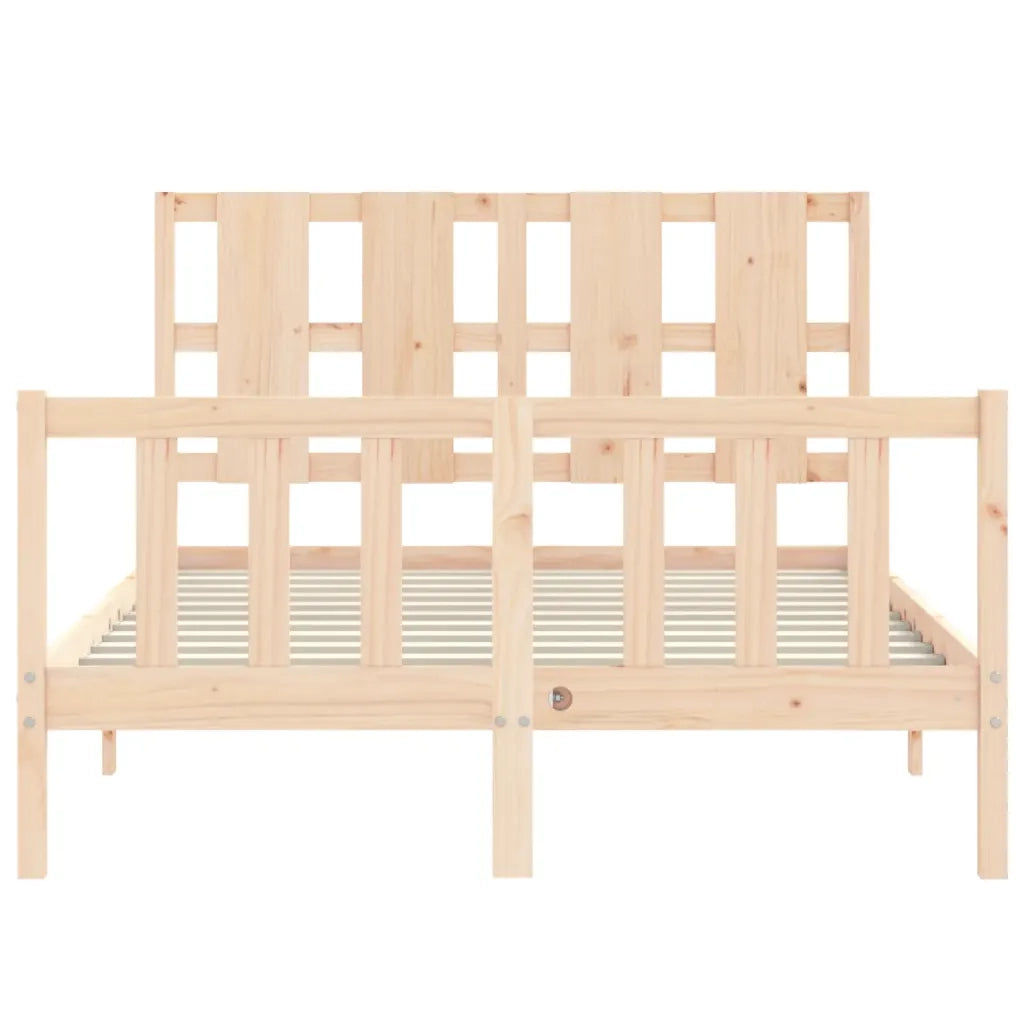 Letto senza Materasso-Struttura Letto 140x190 cm in Legno Massello di Pino 517566