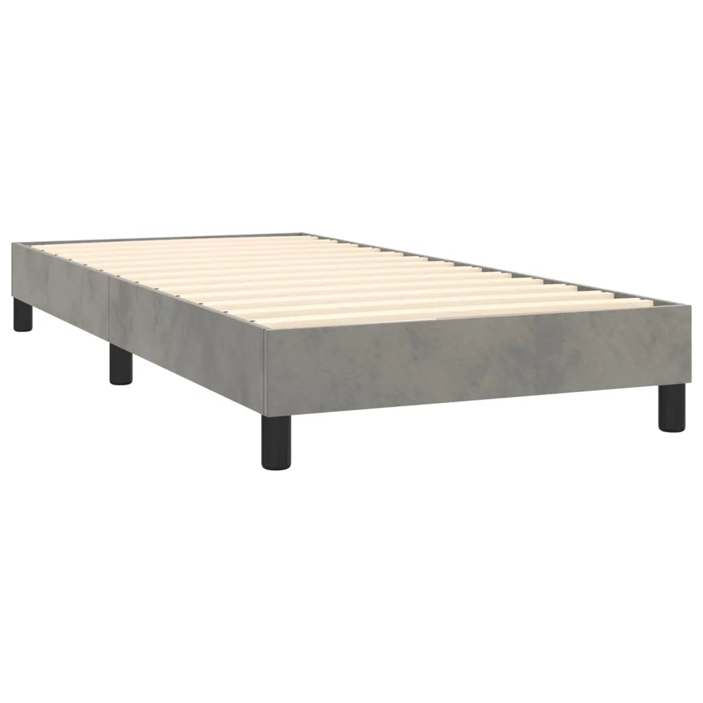 Letto a Molle con Materasso e LED Grigio Chiaro 90x190 cm Velluto 3134375