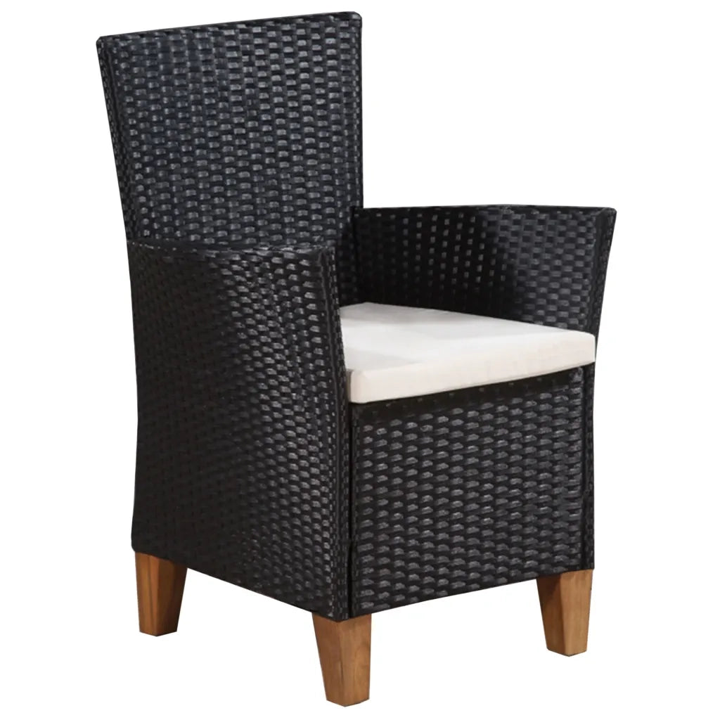 Set da Pranzo da Giardino 9 pz in Polyrattan Nero e Marrone 44102