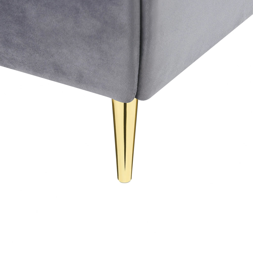 Letto matrimoniale in velluto grigio 140 x 200 cm design moderno