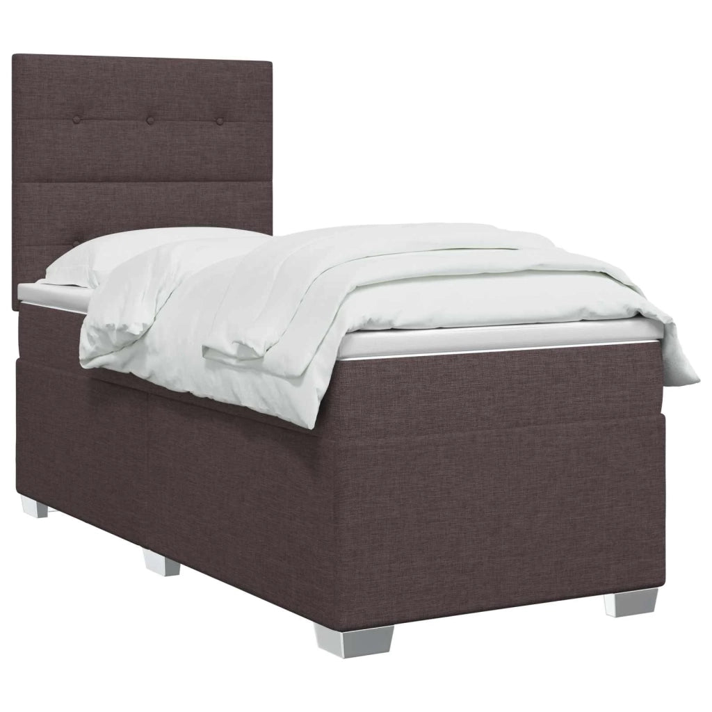 Letto box spring con materasso Marrone Scuro 100 x 200 cm 3454806