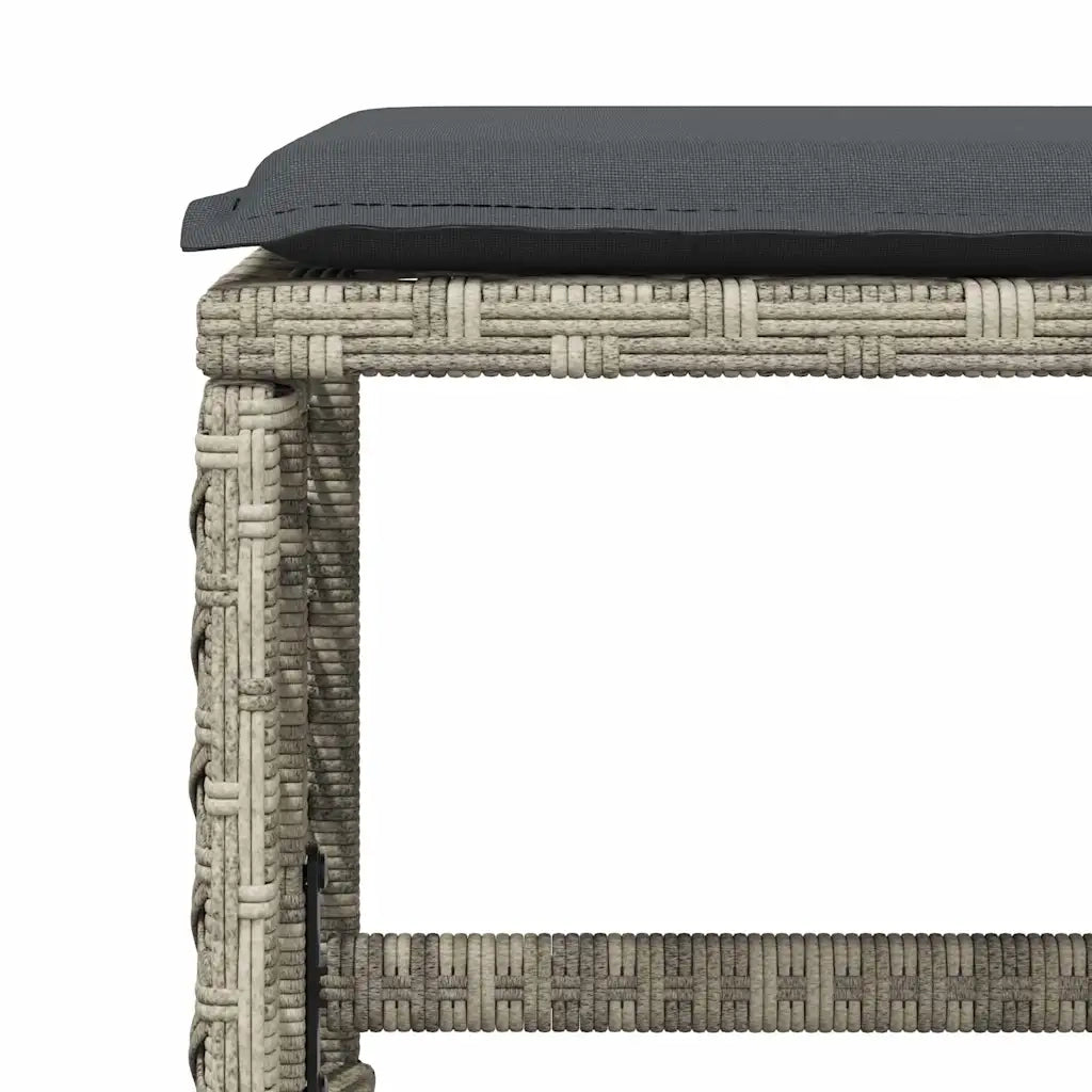 Set Pranzo da Giardino 9pz con Cuscini Grigio Chiaro Polyrattan 3210779