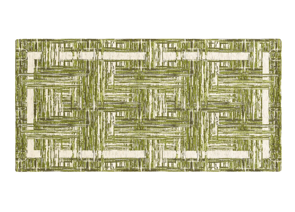 Tappeto Passatoia Cucina Corsia Retro Antiscivolo Disegno Bangkok By Suardi - 55x190 - Verde