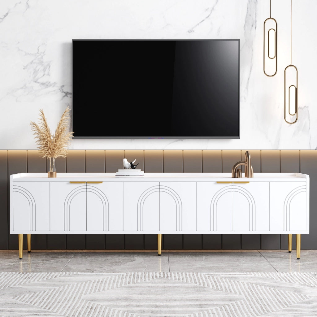 Cassettiera TV bianca in MDF lunghezza 170 cm