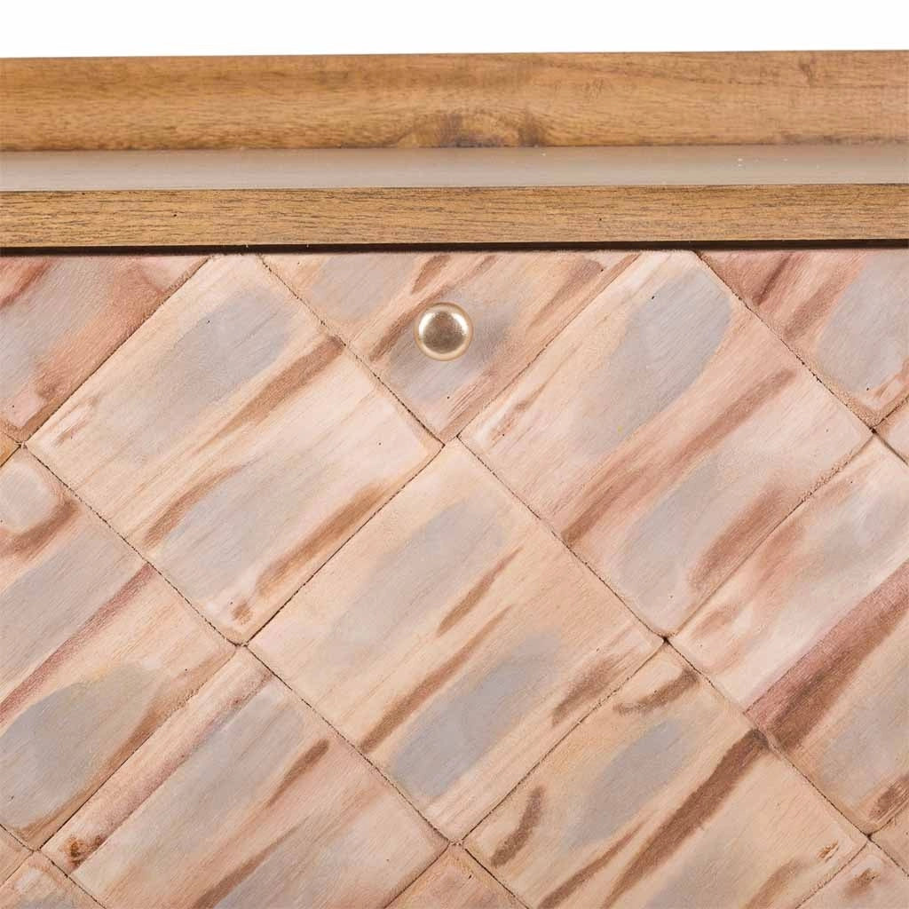 Sgabello scarpiera in legno marrone 80x38x53h