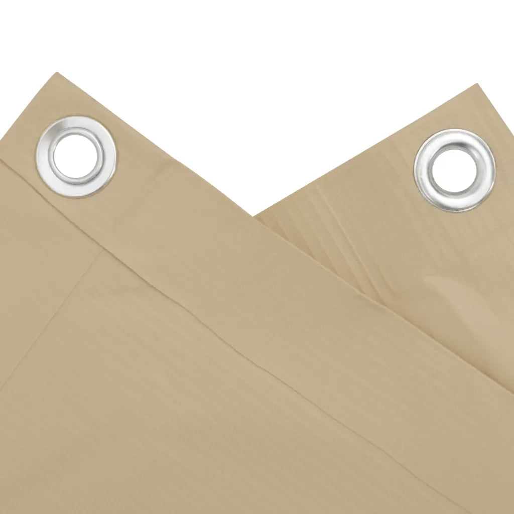 Paravento da Balcone-Pannello per balcone Beige 90x500 cm in Tessuto Oxford