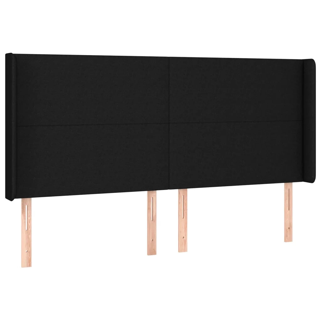 Letto a Molle con Materasso e LED Nero 180x200cm in Tessuto