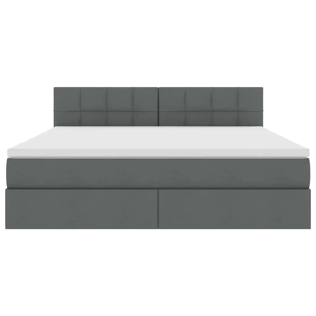 Letto con contenitore e materasso Grigio scuro 160 x 200 cm