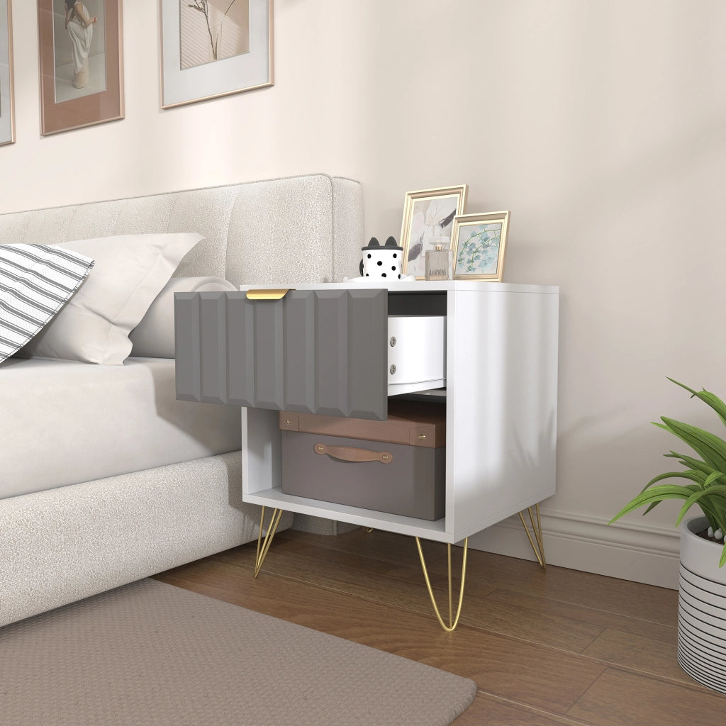 Comodino ¨C zephmum ¨C bianco 45x40x55