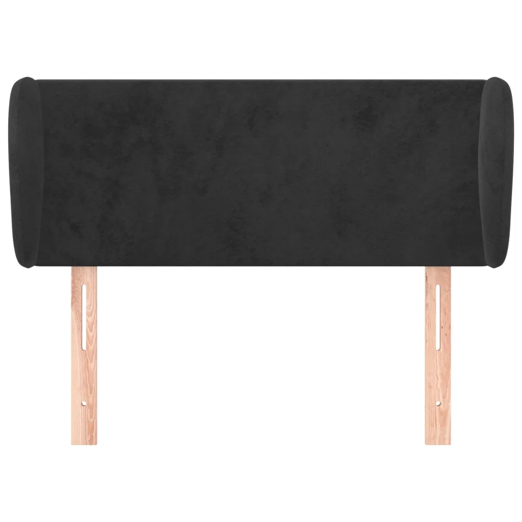 Testiera | Testata ad Orecchio Nera 83 x 23 x 78/88 cm in Velluto