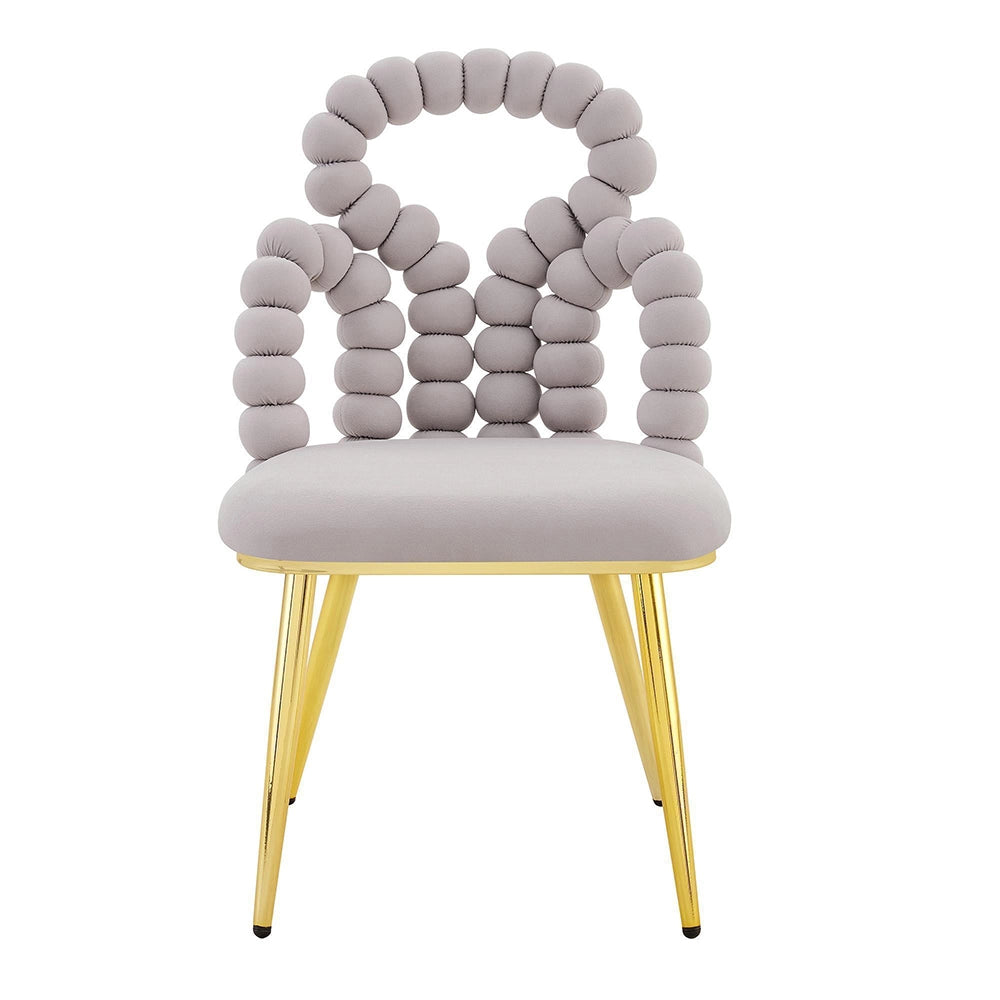 Set 2 sedie da pranzo - Xylo - velluto grigio gambe dorate