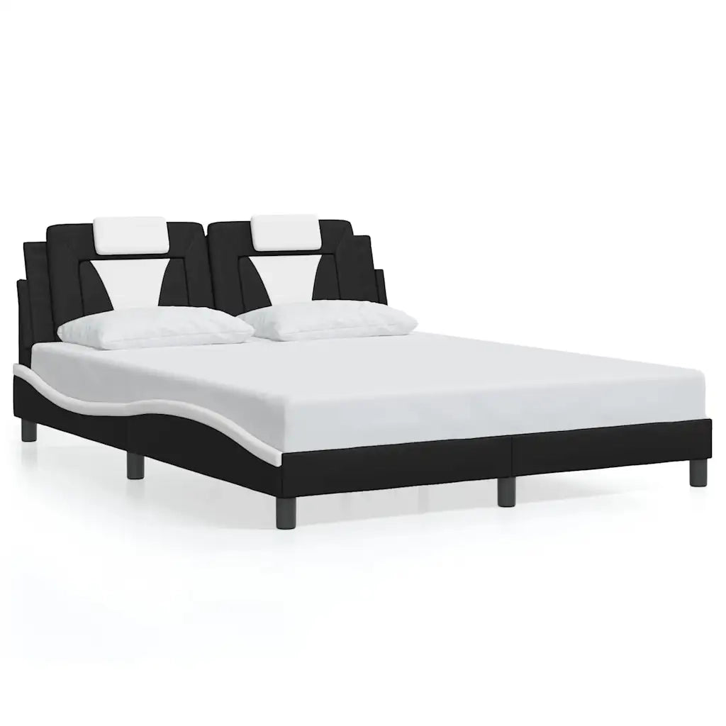 Giroletto Viana senza Materasso Nero e Bianco 160x200 cm in Similpelle