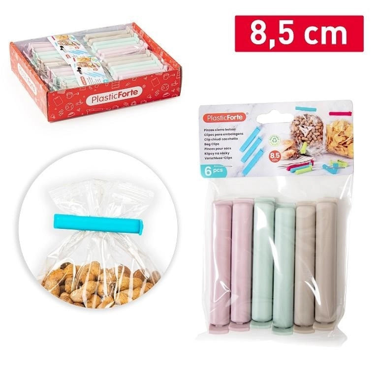 Set 6 Pezzi Chiudipacco Salvafreschezza Color 8,5 cm