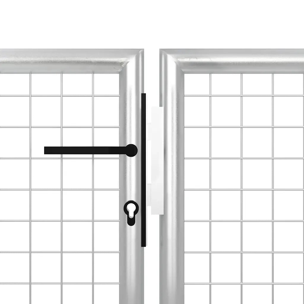 Cancello da Giardino in Acciaio 400x150 cm Argento 144349