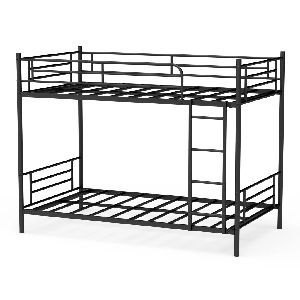 Letto castello 90x190 scala metallo ringhiera alta ferro nero