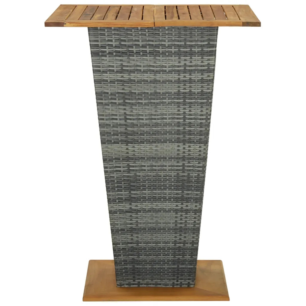 Set da Bar da Giardino 5 pz con Cuscini in Polyrattan Grigio