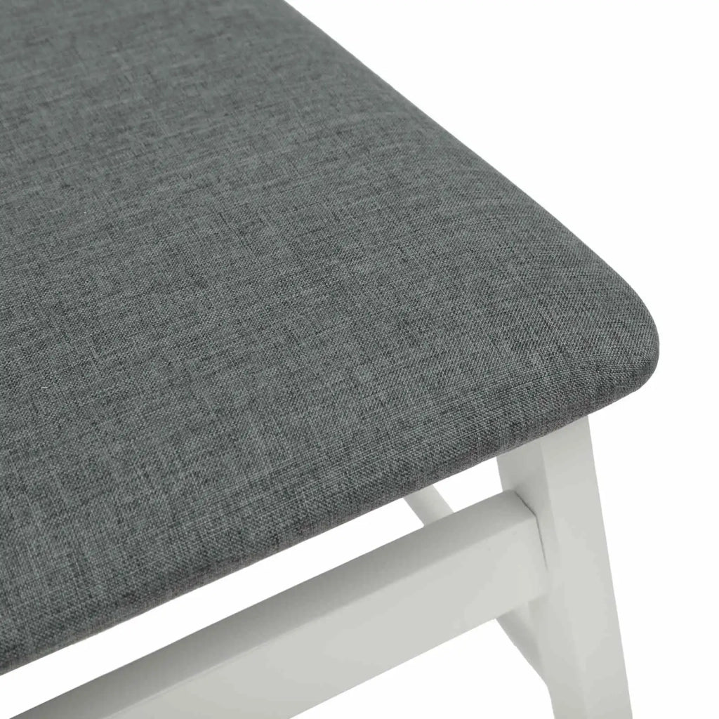 Sedia da pranzo 2 pcs Bianco e Grigio Legno di gomma solido 42020514