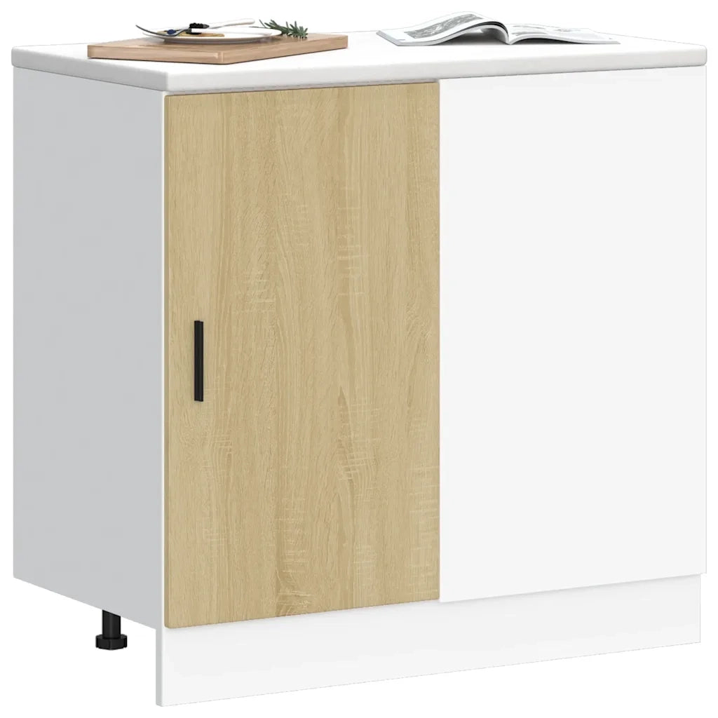 Mobile Base Lavello "Lyon"-Armadietto da bagno Rovere Sonoma in Legno Multistrato