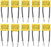 Condensatori di Sicurezza - 10 pezzi - Interferenza LED - 275V - 0,22µF - Assortimento - Adatto per Filtraggio di Obiezioni DC - in Polipropilene